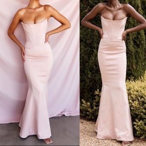 House of CB Blush Malika Corset Gown Dress from Le Jardin Collection pink Small
